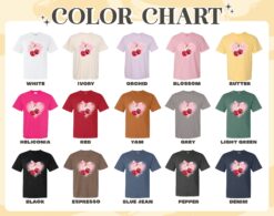 cherry bow comfort color shirt coquette cherry bow vintage t shirt womens bow aesthetic shirt ayhpo