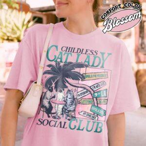 childless cat lady shirt vintage childless cat lady t shirt womens social club shirt vstb3