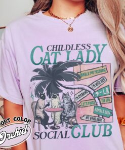 childless cat lady shirt vintage childless cat lady t shirt womens social club shirt yfgpj