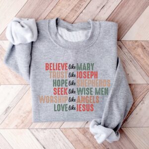 christian christmas sweatshirt with believe design for faithful expression and celebrating jesus during the holiday season 5rwmm scaled