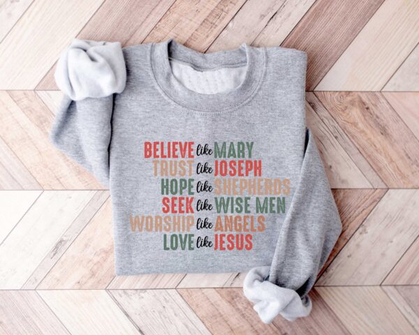 christian christmas sweatshirt with believe design for faithful expression and celebrating jesus during the holiday season 5rwmm scaled