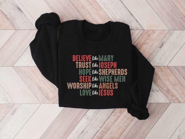 christian christmas sweatshirt with believe design for faithful expression and celebrating jesus during the holiday season clis6 scaled