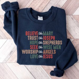 christian christmas sweatshirt with believe design for faithful expression and celebrating jesus during the holiday season eyckc scaled