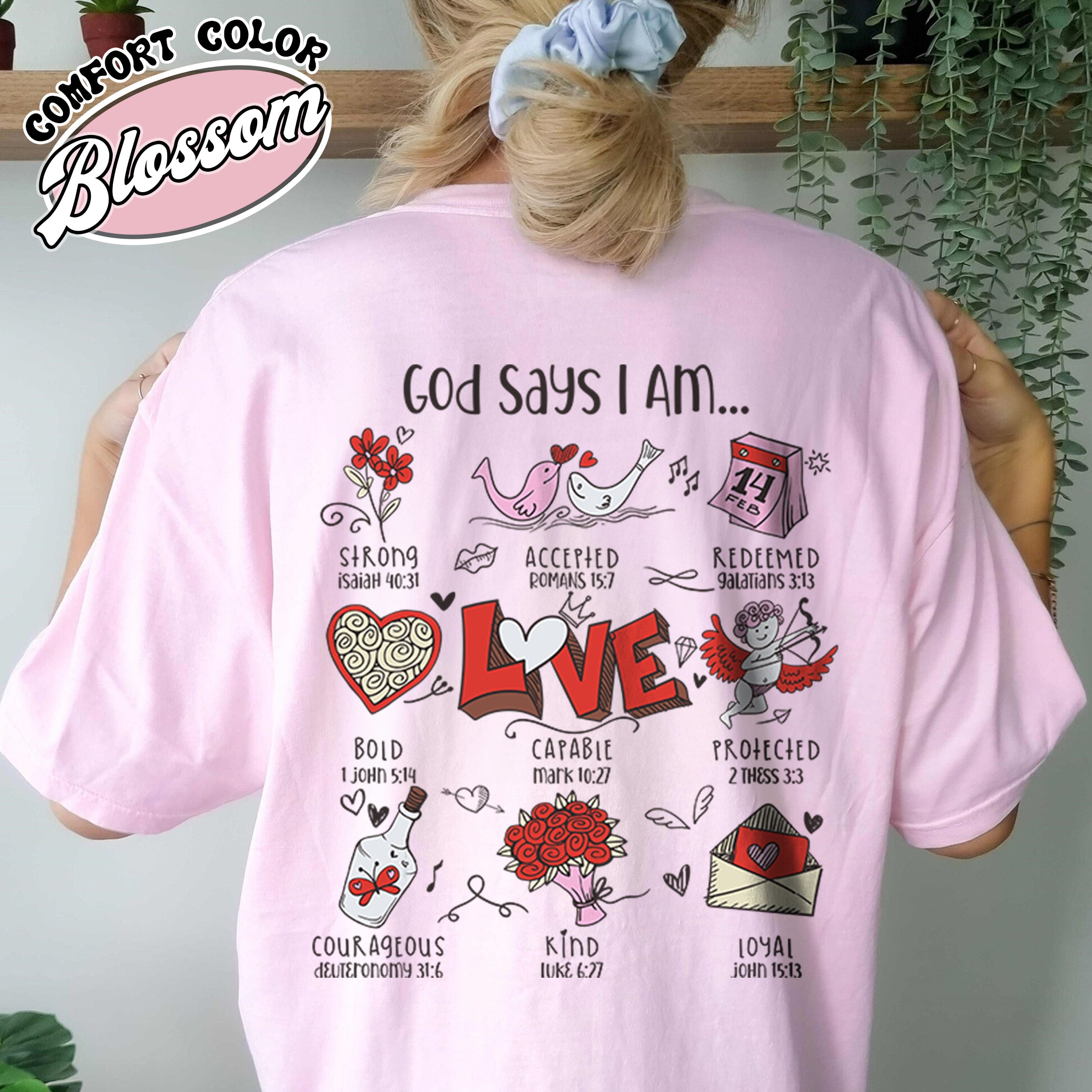 Christian Valentines Day Vintage T-Shirt - Comfort Colors Christian Shirt Jesus Gift 1 christian valentines day vintage t shirt comfort colors christian shirt jesus gift 7mtl2