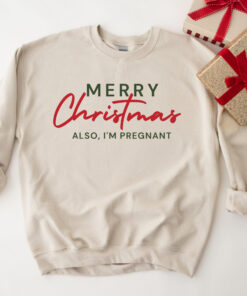 christmas pregnancy announcement sweatshirt for moms to be with fun xmas baby reveal design bedre