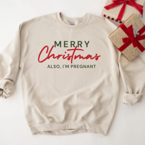 christmas pregnancy announcement sweatshirt for moms to be with fun xmas baby reveal design bedre