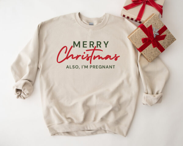 christmas pregnancy announcement sweatshirt for moms to be with fun xmas baby reveal design bedre