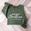 christmas pregnancy announcement sweatshirt for moms to be with fun xmas baby reveal design khnns