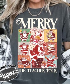 christmas teacher era tour shirt vintage christmas teacher t shirt santa claus womens t shirts teachers day gift 2uxgk