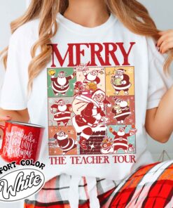 christmas teacher era tour shirt vintage christmas teacher t shirt santa claus womens t shirts teachers day gift 8xoag