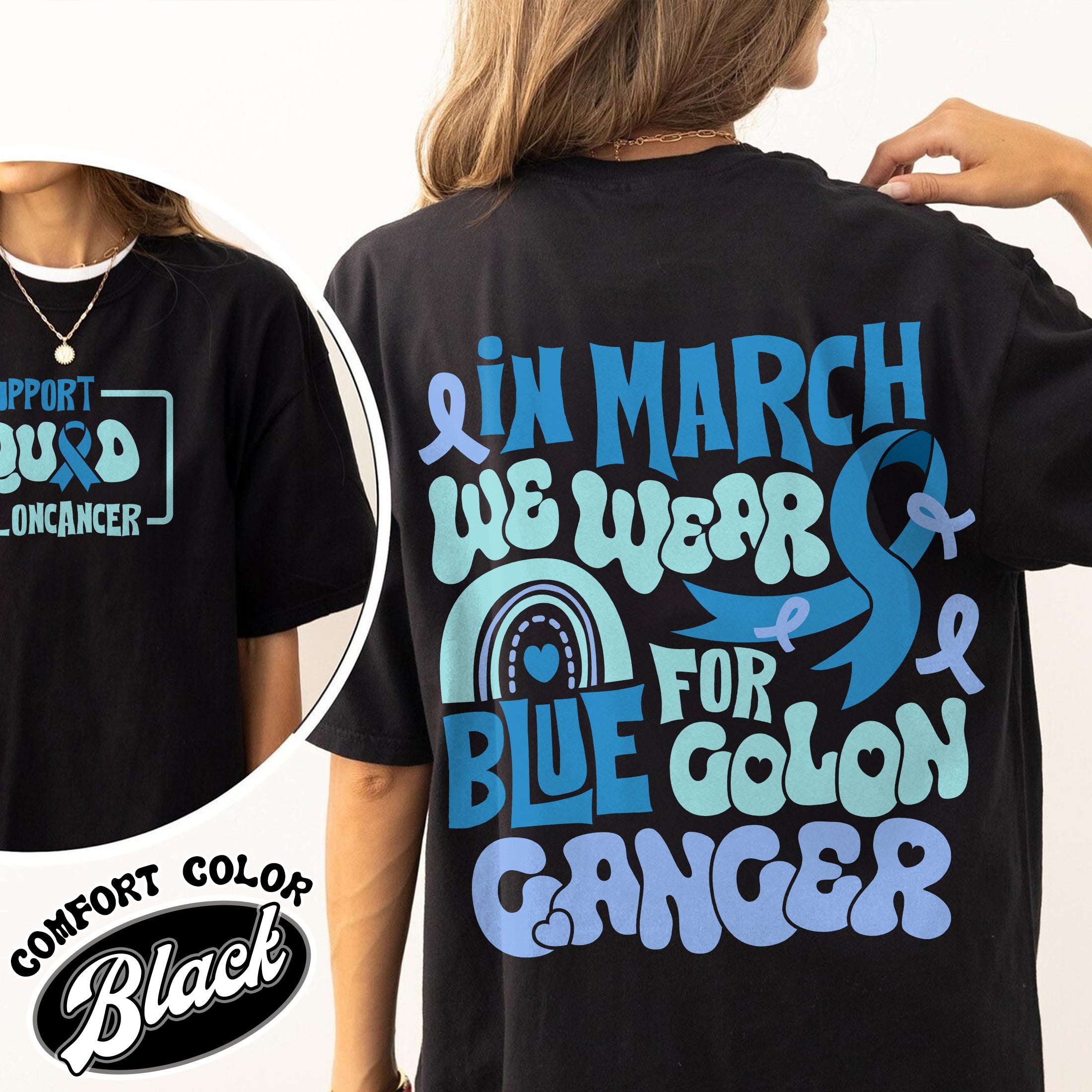 colon cancer awareness comfort color shirts we wear blue vintage t shirts colon cancer awareness rainbow blukn