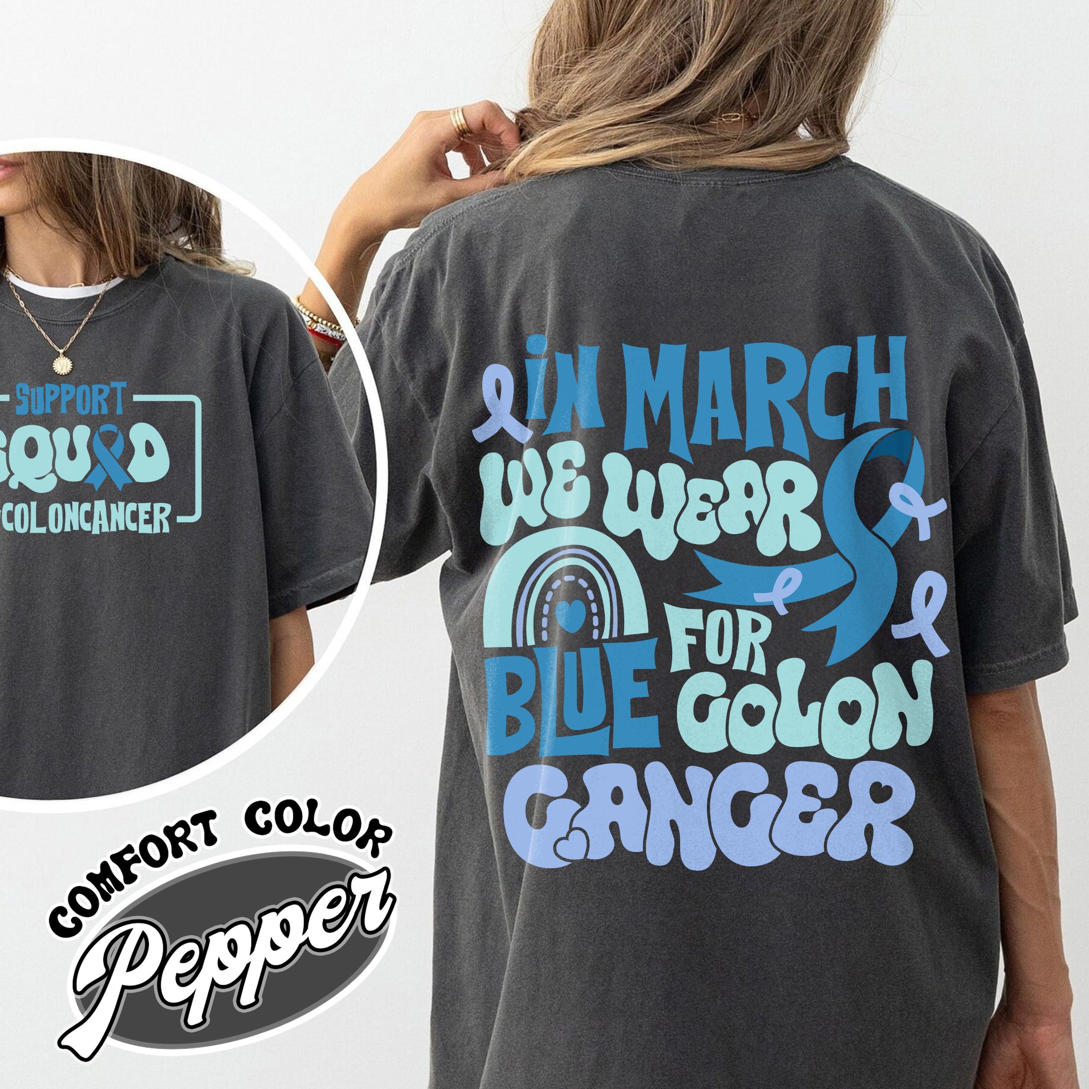 colon cancer awareness comfort color shirts we wear blue vintage t shirts colon cancer awareness rainbow o56bl