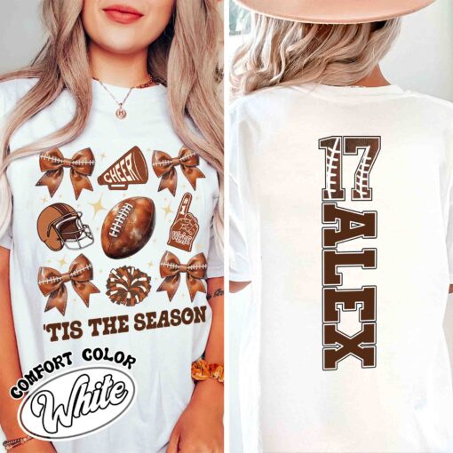 coquette bow football season t shirt vintage football mom t shirt custom womens football shirt cije8