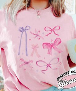 coquette pink bow comfort color shirt trendy vintage pink bow t shirts womens aesthetic shirt twulo