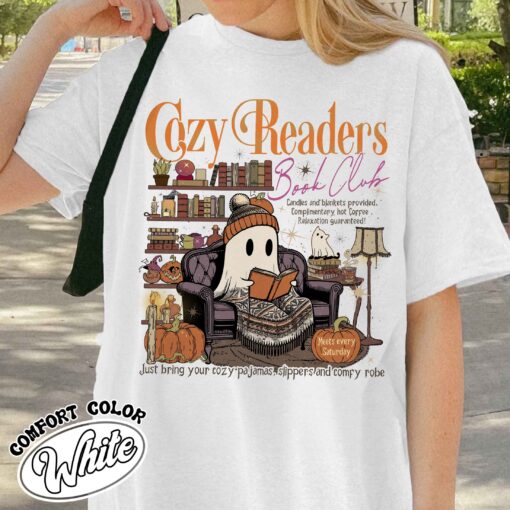 cozy girl book club shirt vintage cozy readers t shirt womens book and coffee lover shirt