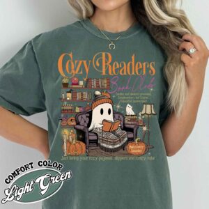 cozy girl book club shirt vintage cozy readers t shirt womens book and coffee lover shirt uk1j7