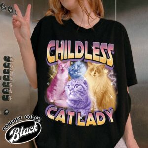 custom childless cat ladies bootleg shirt childless cat lady vintage t shirt womens 2024 shirt mxeow