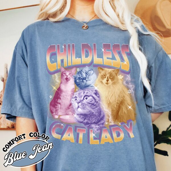 custom childless cat ladies bootleg shirt childless cat lady vintage t shirt womens 2024 shirt tggi6