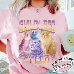 custom childless cat ladies bootleg shirt childless cat lady vintage t shirt womens 2024 shirt z0xqd