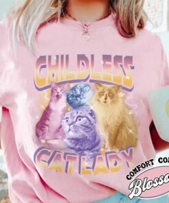 custom childless cat ladies bootleg shirt childless cat lady vintage t shirt womens 2024 shirt z0xqd