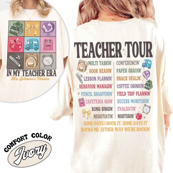 custom name teacher shirt abcd teacher tour vintage t shirt womens back to school custom shirt obtai