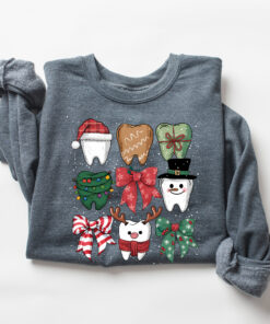 dental hygienist christmas sweatshirt for dentists and dental assistants funny crewneck with christmas teeth design 2yiws