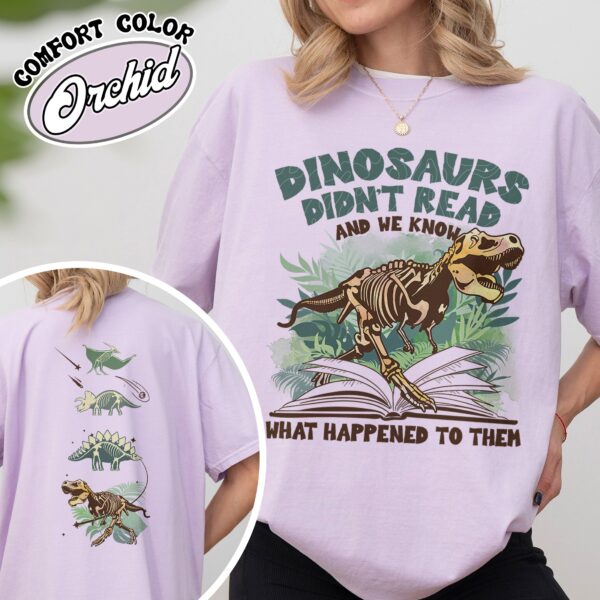 dinosaurs didnt read and we know what happened to them shirt funny dino vintage t shirt book lover womens shirt