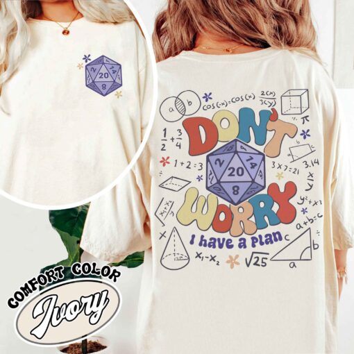 dont worry i have a plan shirt funny gamer vintage t shirt dnd dice set womens gamer shirt lqufs