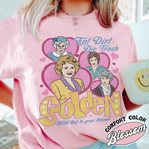 eat dirt die trash stay golden with pocket graphic tee funny vintage mom t shirt womens sarcastic shirt pyetm