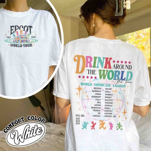 epcot drink around the world shirt vintage epcot drinking t shirt womens party shirt elaff