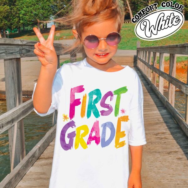 first grade teacher shirt 100 days of school vintage t shirt womens elementary school gift in my first grade era hp1bb