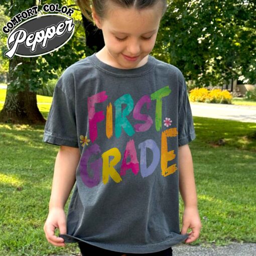 first grade teacher shirt 100 days of school vintage t shirt womens elementary school gift in my first grade era wovn7