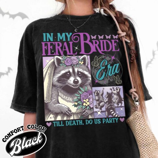 funny bride shirt raccoon bride vintage t shirt womens distressed wedding shirt u8jrr