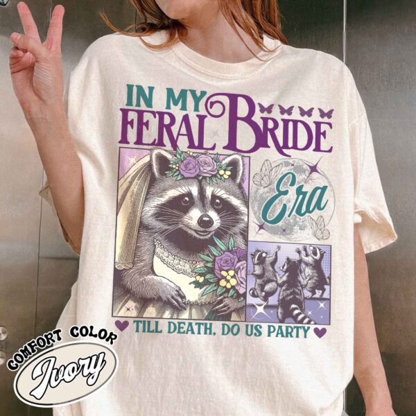 funny bride shirt raccoon bride vintage t shirt womens distressed wedding shirt zzkrn