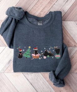 funny christmas cats sweatshirt with christmas cat family design for holiday wear and seasonal comfort mbmgq