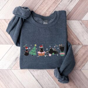 funny christmas cats sweatshirt with christmas cat family design for holiday wear and seasonal comfort mbmgq