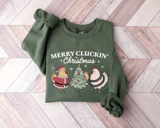 funny christmas chicken sweatshirt vintage farm animal t shirt ideal for chicken lovers and holiday gatherings chkh5