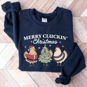 funny christmas chicken sweatshirt vintage farm animal t shirt ideal for chicken lovers and holiday gatherings dv6je