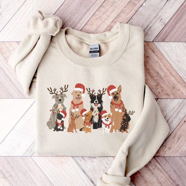 funny christmas dog sweatshirt retro style cute holiday shirt for dog moms and dads unique design vintage dog apparel 44tan