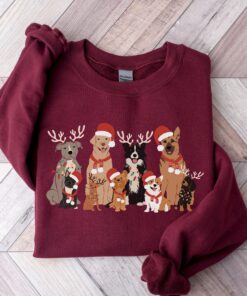 funny christmas dog sweatshirt retro style cute holiday shirt for dog moms and dads unique design vintage dog apparel ctf60