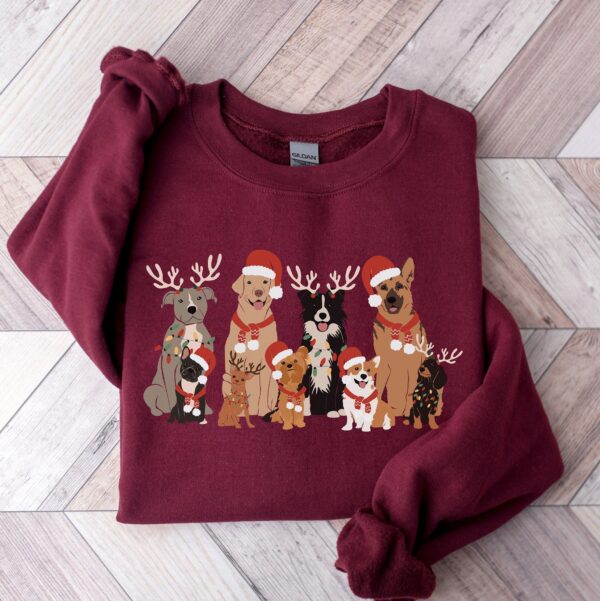 funny christmas dog sweatshirt retro style cute holiday shirt for dog moms and dads unique design vintage dog apparel ctf60