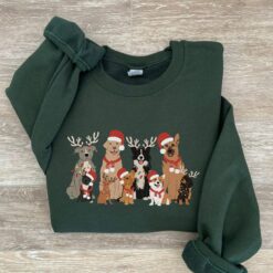 Funny Christmas Dog Sweatshirt Retro Style Cute Holiday Shirt for Dog Moms and Dads Unique Design Vintage Dog Apparel