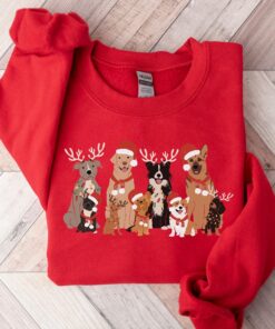 funny christmas dog sweatshirt retro style cute holiday shirt for dog moms and dads unique design vintage dog apparel irzg0