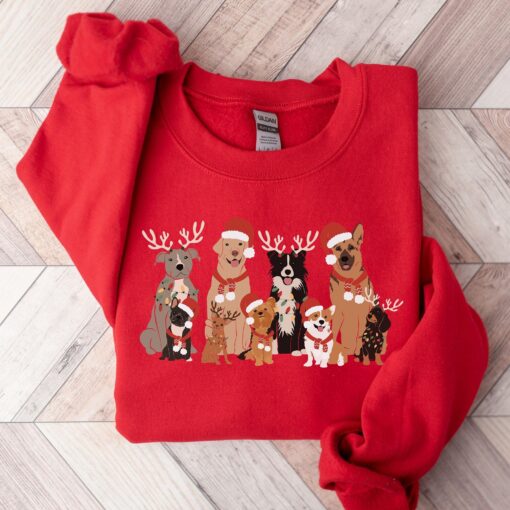 funny christmas dog sweatshirt retro style cute holiday shirt for dog moms and dads unique design vintage dog apparel irzg0