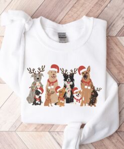 funny christmas dog sweatshirt retro style cute holiday shirt for dog moms and dads unique design vintage dog apparel ybqup