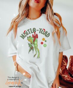 funny christmas frog t shirt mistletoe toad design for holiday fun unique vintage style with milf theme i660e