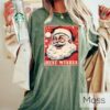 funny christmas santa claus crewneck shirt for new year celebrations vintage style holiday apparel with best wishes design aarjr