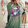 funny christmas santa t shirt colorful crewneck with hippie santa design and peace sign for merry christmas celebrations knqeb