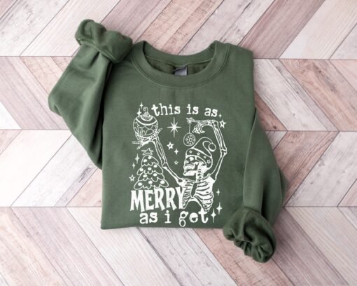 funny christmas shirt as merry as i get skeleton design unique vintage t shirt for holiday celebrations and festive events ibvvf