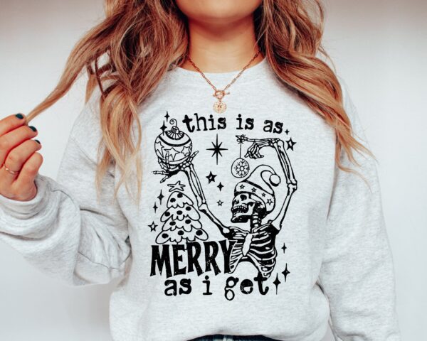 funny christmas shirt as merry as i get skeleton design unique vintage t shirt for holiday celebrations and festive events k59t6